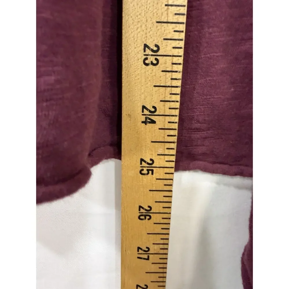 Free People Final Rose Blouse Burgundy Sz M Boho Hippie Twee